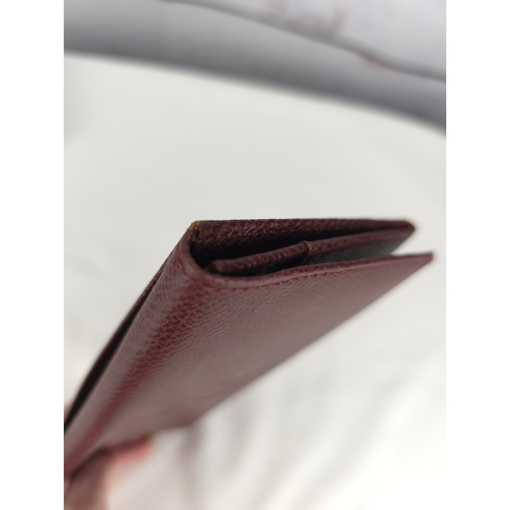 Vintage Rudolph Valentino Burgundy Leather Continental Wallet Embossed Logo - Picture 13 of 15